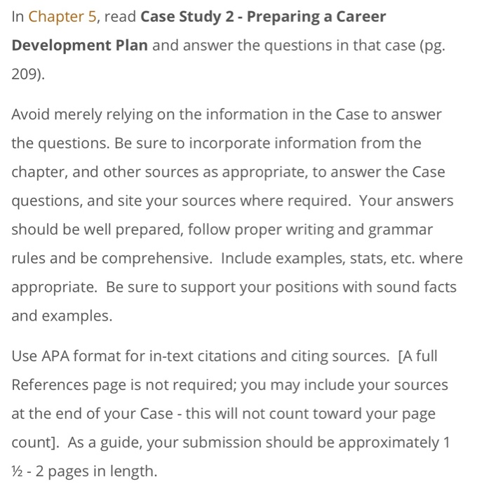 In Chapter 5, read Case Study 2 - Preparing a