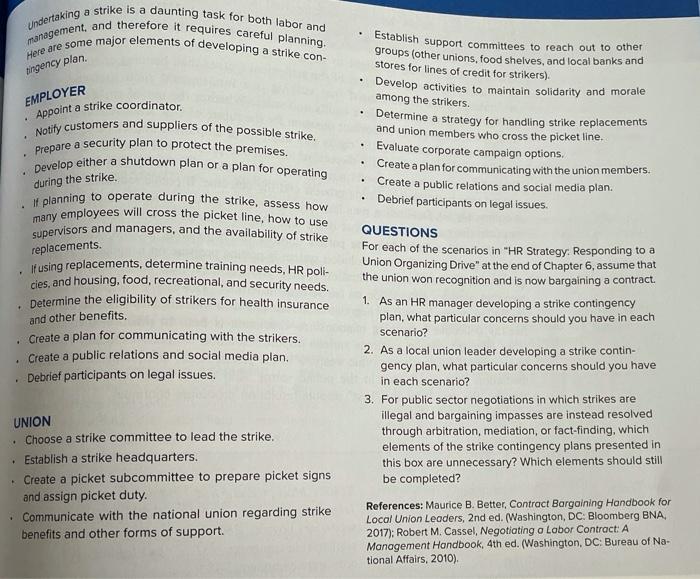 a strike is a daunting task for both labor and