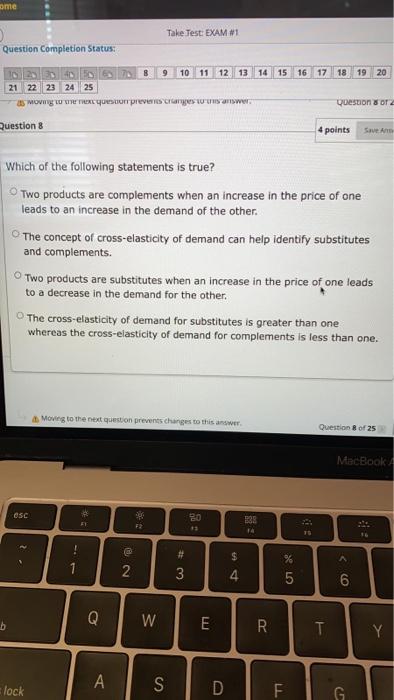 ome Take Test: EXAM #1 Question Completion