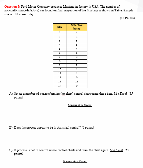 Question 2: Ford Motor Company produces Mustang