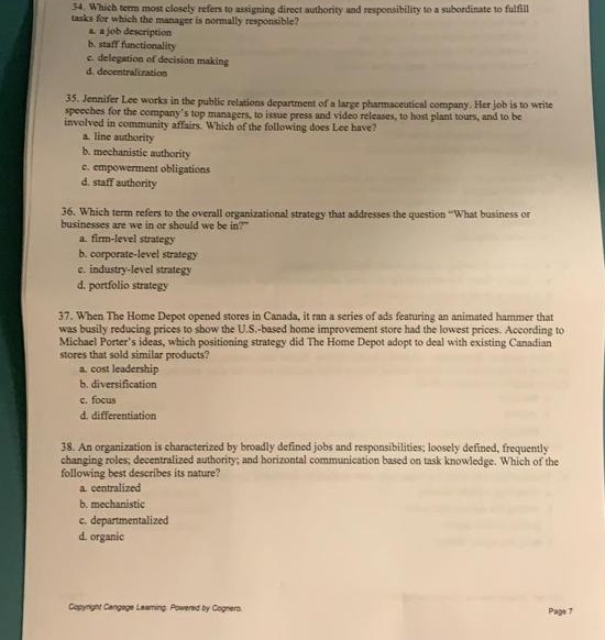 34. Which term most closely refers to assigning