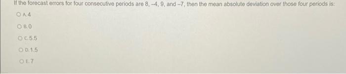 If the forecast errors for four consecutive