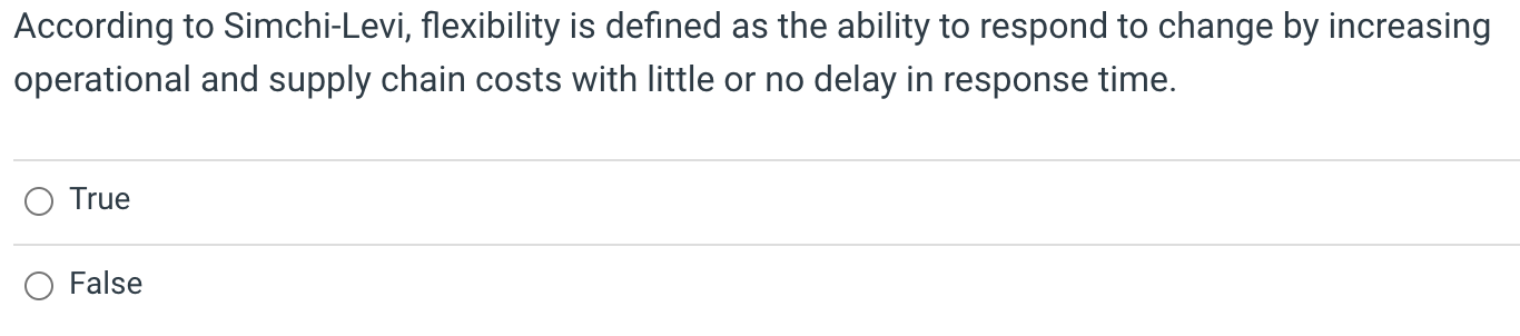 According to Simchi-Levi, flexibility is defined