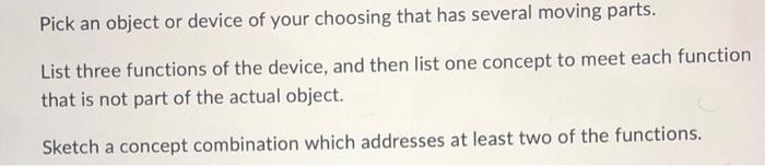 project management on concept evaluation Pick an