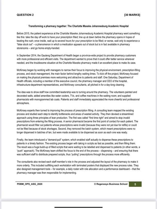 QUESTION 1 [30 MARKS] 1.1 There are five generic