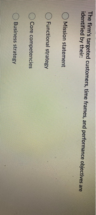 The firm's targeted customers, time frames, and