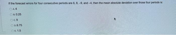 If the forecast errors for four consecutive