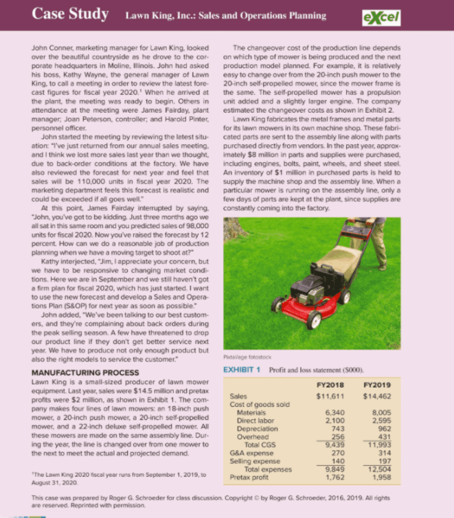 Develop an S&OP plan by month for fiscal year