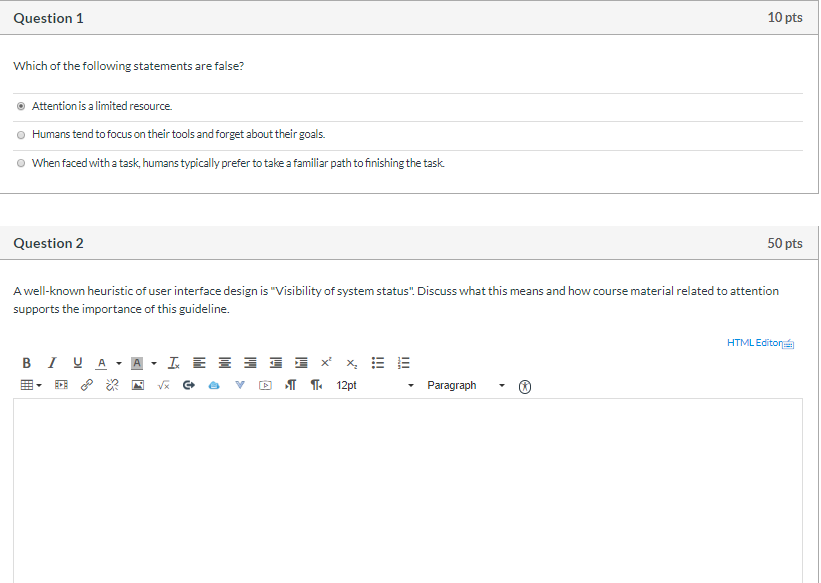 Please answer both questions: Question 1 10 pts