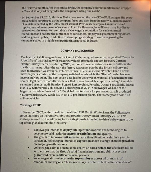 Volkswagen shocked the world on September 18,