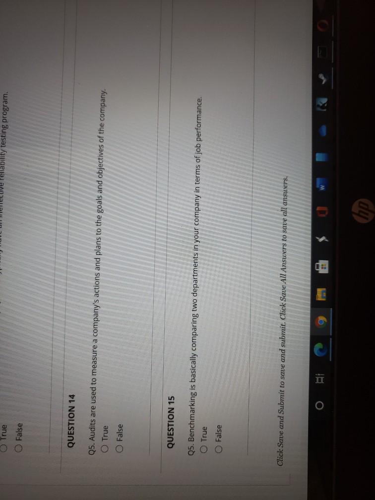 I need help with these True Peliability testing
