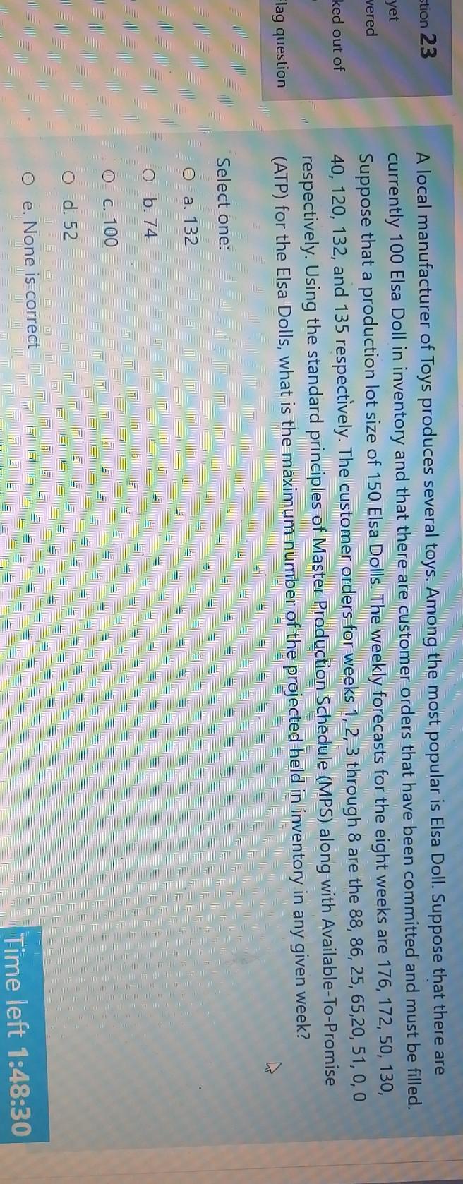 stion 23 yet vered A local manufacturer of Toys