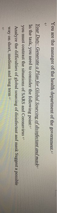 You are the manager of the health department of