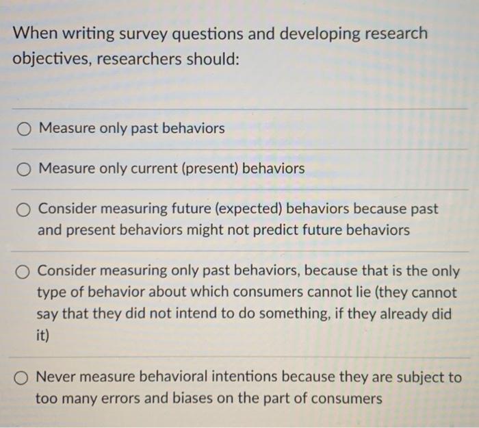 When writing survey questions and developing