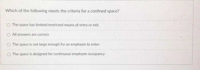 Which of the following meets the criteria for a