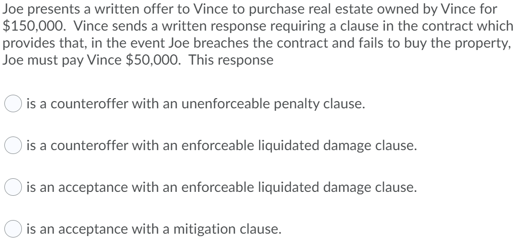 Joe presents a written offer to Vince to purchase