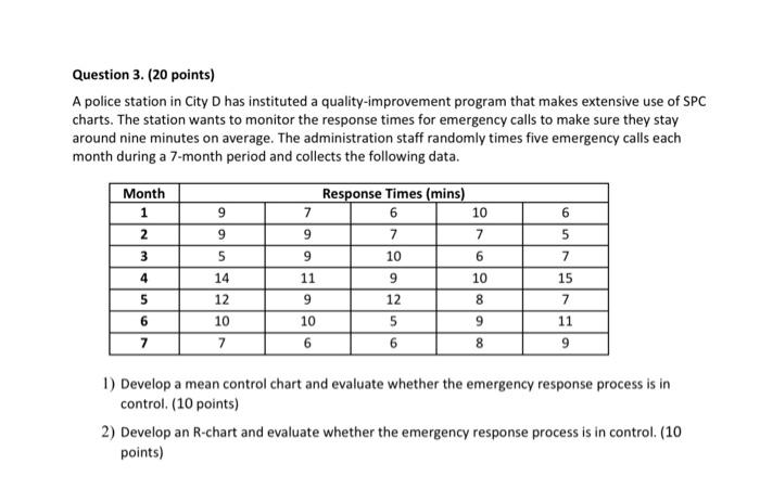 Question 3. (20 points) A police station in City