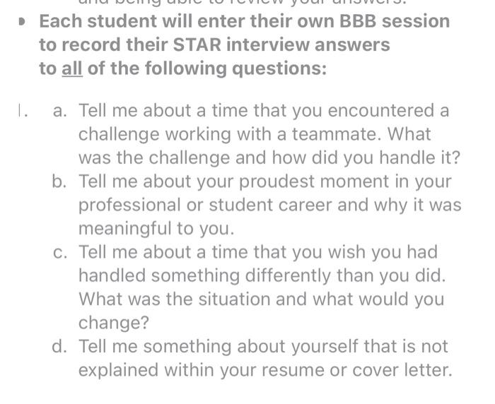 Each student will enter their own BBB session to