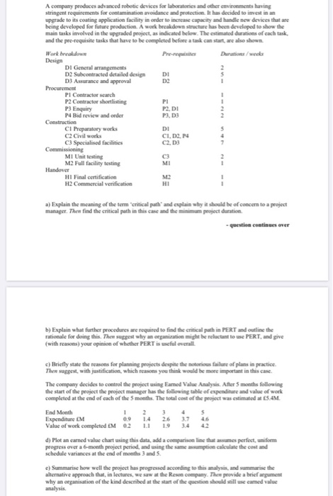 could i have help for part b, c, d, e A company