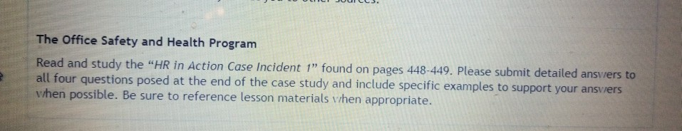 The Office Safety and Health Program Read and