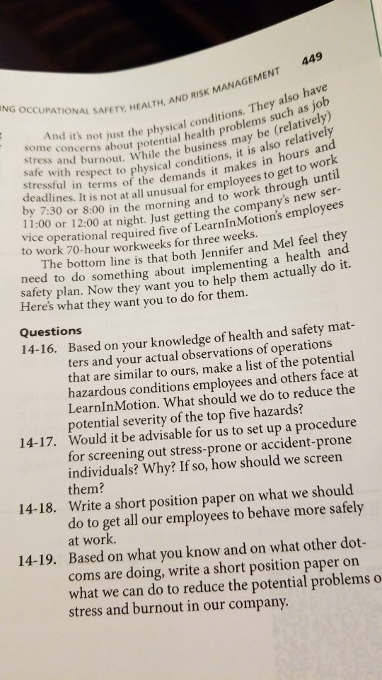 The Office Safety and Health Program Read and