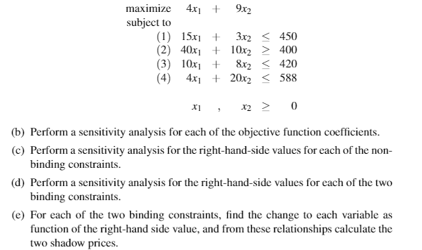 SOLVE BY HAND NO LINGO OR EXCEL maximize 4x1 +