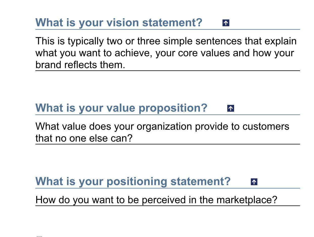 What is your vision statement? This is typically