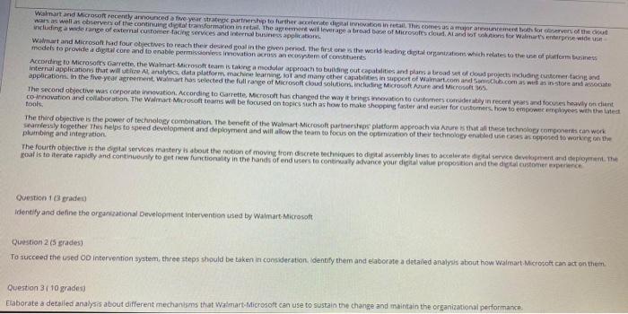 Walmart and Microsoft recently announced a