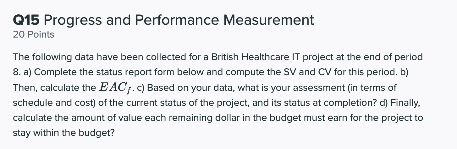 Q15 Progress and Performance Measurement 20