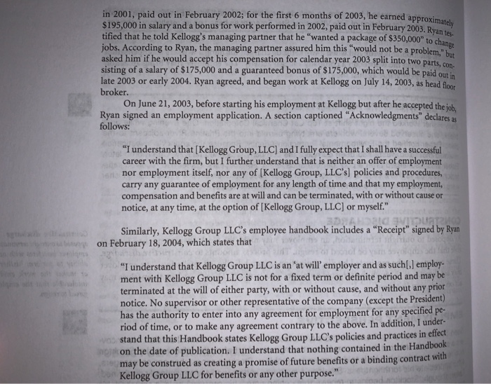 Case 5.1 Daniel Ryan v. Kellogg Partners