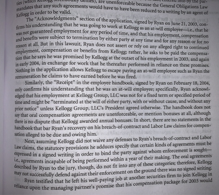 Case 5.1 Daniel Ryan v. Kellogg Partners
