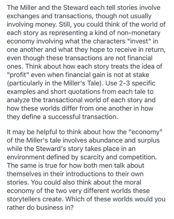 Thank you very much. The Miller and the Steward