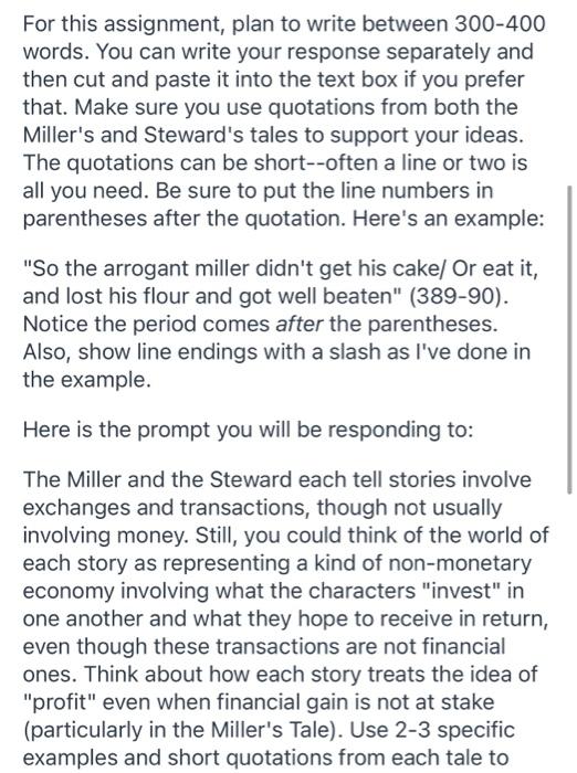 Thank you very much. The Miller and the Steward