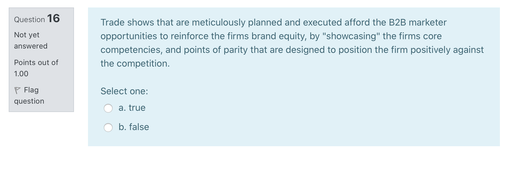 Question 15 Not yet answered Points out of 1.00