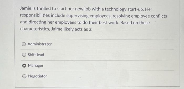 Jamie is thrilled to start her new job with a