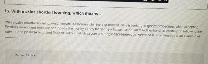 1a. Gina tells Jason BestTel is ready to make a