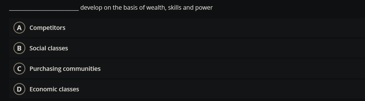 develop on the basis of wealth, skills and power