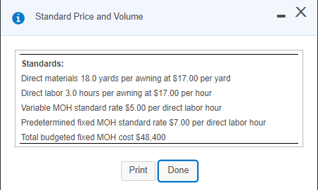 Standard Price and Volume Standards: Direct