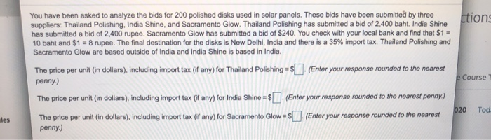 ctions You have been asked to analyze the bids