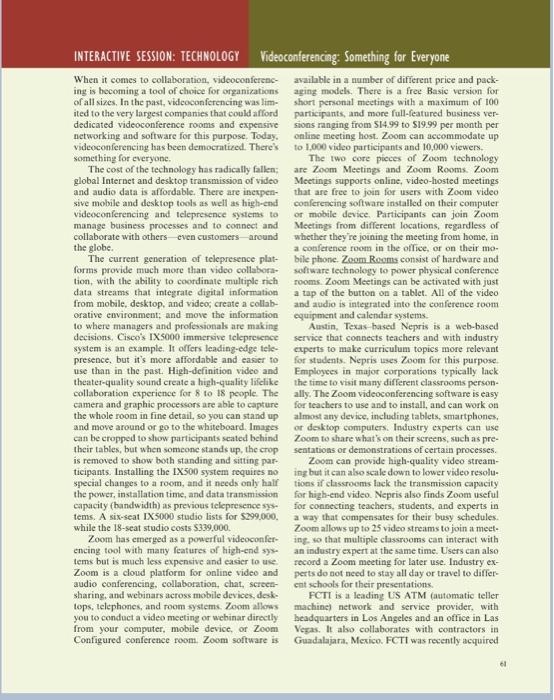 1. Compare the capabilities of the