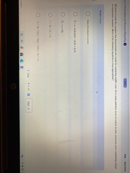 ses of Association and Research Reporting Help