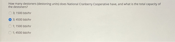 How many destoners (destoning units) does