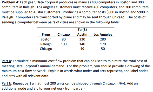 please solve all parts and show steps Problem 4: