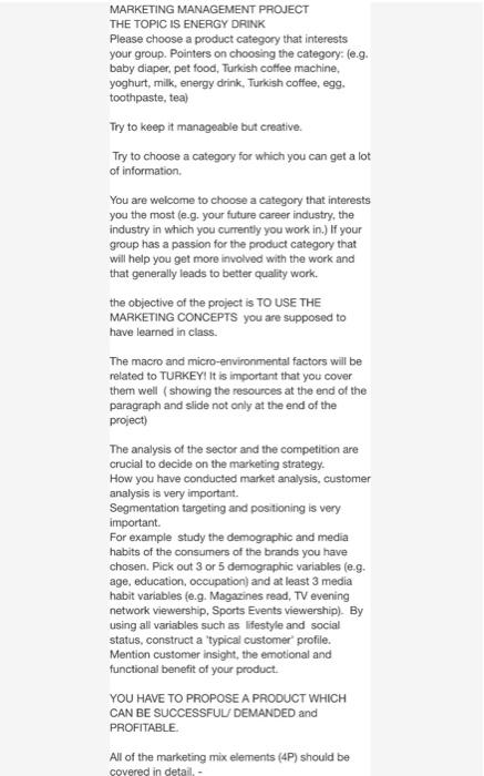 MARKETING MANAGEMENT PROJECT TOPIC IS ENERGY