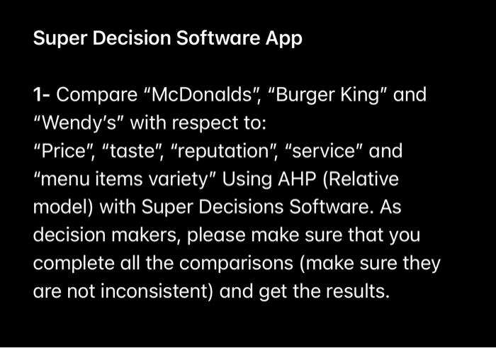 Super Decision Software App 1- Compare