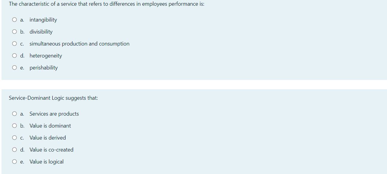 Multiple choice questions in Marketing The