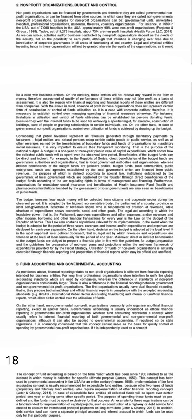 . 2. NONPROFIT ORGANIZATIONS, BUDGET AND CONTROL