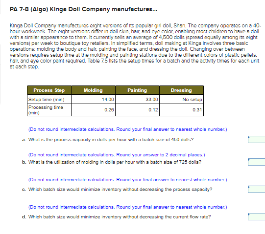 PA 7-8 (Algo) Kinga Doll Company manufactures...