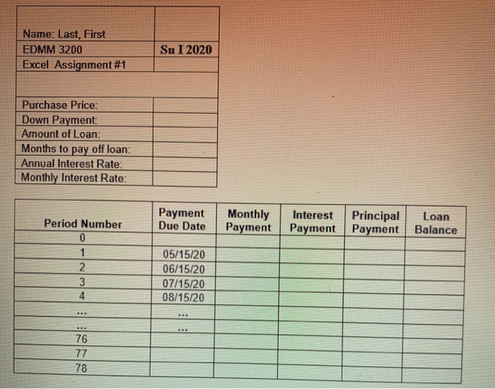 must follow this outline pictures of the excel
