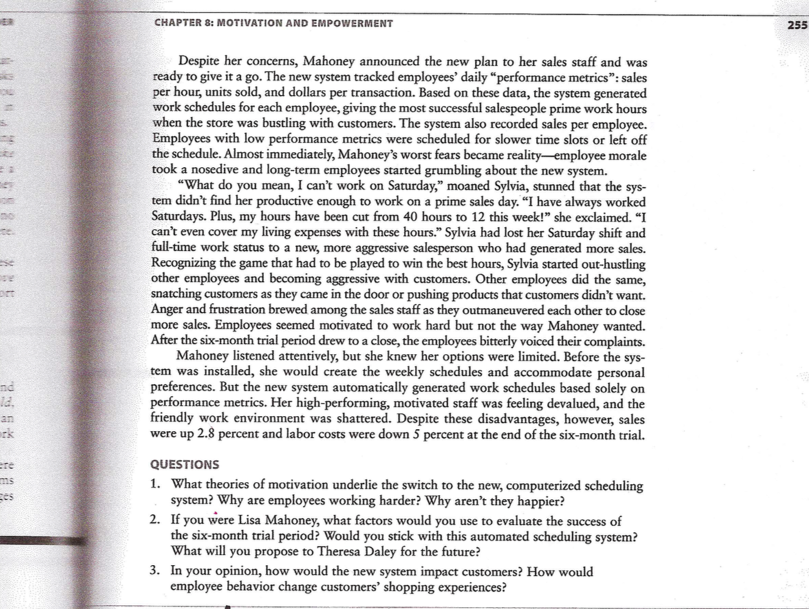 Read the Case for Chapter 8 (Attached) ....Answer